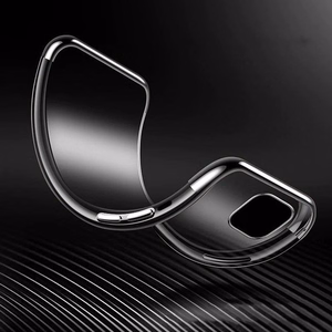 Caurspīdīgs krāsains apvalks Gel TPU ar elektroplāksnes rāmi Xiaomi Mi 11 zils