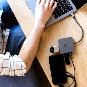 Green Cell AK61 докстанция для ноутбука USB 3.2 Gen 1 Type-C серебристый