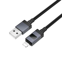 Kabelis USB A uz Lightning Hoco 2,4A ar ekrānu 1 m X118 melns
