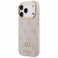 Guess 4G Strass Logo magnētiskais viedtālruņa apvalks iPhone 17 Pro - rozā