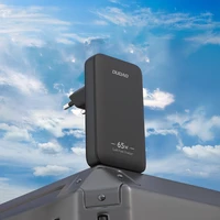 Dudao A65Q 65W GaN ceļojumu sienas lādētājs USB-A / USB-C PD īpaši plāns EU / US – melns