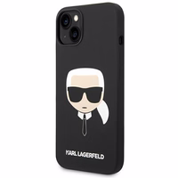 Karl Lagerfeld KLHCP14MSLKHBK iPhone 14 Plus 6.7 "cietais viedtālruņa apvalks melns / melns silikona Karl`s Head