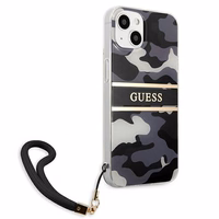 Guess GUHCP13SKCABBK iPhone 13 mini 5.4" melns/melns cietais apvalks Camo Siksnas Kolekcija