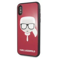 Karl Lagerfeld Ikoniskais Mirdzošs Karla Galvas iPhone X / Xs Viedtālruņa apvalks - sarkana