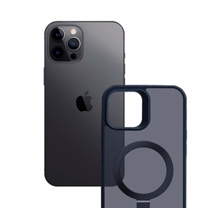 3mk Smoke viedtālruņa apvalks Mag&Stand Apple iPhone 12 Pro Max - melns