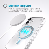 Speck Presidio Perfect-Clear MagSafe - iPhone 16 maciņš (Clear / Chrome Finish / Serene sudrabs)