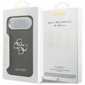 Guess Grained Big 4G Classic Logo viedtālruņa apvalks iPhone 17 Air - melns