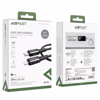 Acefast C4-01 Lightning - USB-C PD kabelis 30W 3A 480Mb/s 1.8m - melns