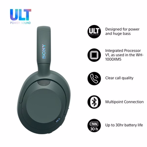 Sony ULT WEAR – bezvadu Bluetooth austiņas ar ULT POWER SOUND, dziļiem basiem, trokšņu slāpēšanu, līdz 30 h akumulatoru