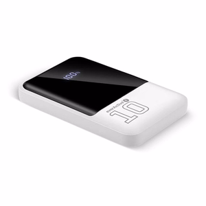 Ārējā baterija 10 000mAh, 2x USB, 1x USB-C 22,5W, QC4+, LCD ekrāns, balta