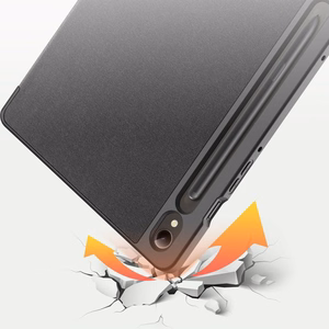 Dux Ducis Domo atverams un gudrs miega apvalks planšetdatoram Samsung Galaxy Tab S9 - melns
