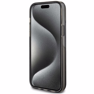 Guess Liquid Glitter Gold Stripes viedtālruņa apvalks iPhone 15 Plus / 14 Plus - melns