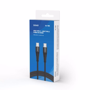 Savio CL-160 USB kabelis 2 m USB 2.0 USB C - USB C Melns