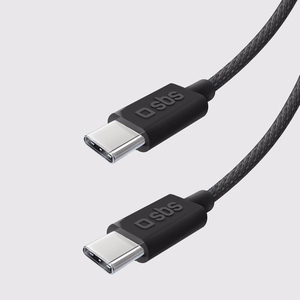 SBS TECABLETISSUETCK USB-C - USB-C 1,5 m 60W pīts kabelis - melns
