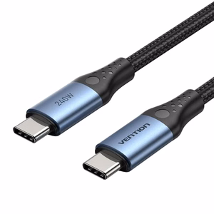 Vention USB 2.0 5A 240W 1,5 m melns USB-C uz USB-C kabelis