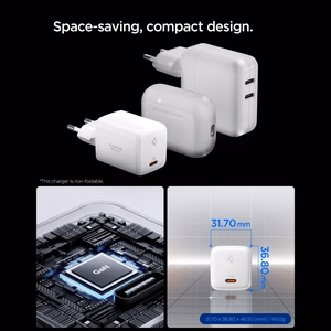 SPIGEN EE451EU ESSENTIAL 1-PORT NETWORK CHARGER 45W + TYPE-C CABLE balts