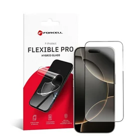 Forcell Flexible Nano Glass 5D aizsargstikls (m) priekš iPhone 16 Pro Max - melns (m)