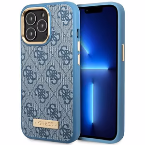 Guess GUHMP14LU4GPRB iPhone 14 Pro 6.1 ciets vāciņš – zils – 4G logotipa plāksne MagSafe