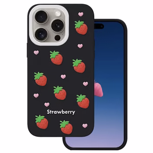 Strawberry case for iPhone 14 Pro / 15 Pro 6,1" black