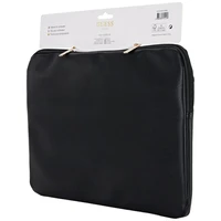 Guess graudainas faktūras rāvējslēdzēja kabatas apvalks ar trīsstūra logotipu 14" klēpjdatoram - melns