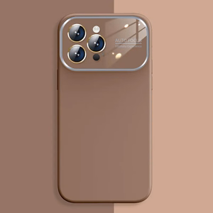 Mīksts silikona objektīva apvalks Iphone 14 Pro Max brūna