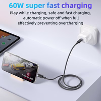 Yesido Kabelis CA160 austa - Type C uz Type C - PD 60W 1,2 metri melns