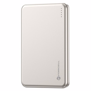 Forcell F-Energy Slim F5K9 ārējais akumulators, saderīgs ar MagSafe, 5000 mAh, 15 W, QC 4.0, PD 3.0, Cloud Dancer