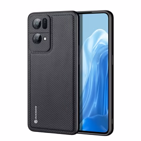 Dux Ducis Fino apvalks pārklāts ar neilona materiālu Oppo Reno7 Pro 5G melns
