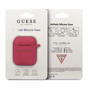 Guess GUACCSILGLFU AirPods apvalks fuksijas/fuksijas silikona spīdīgs