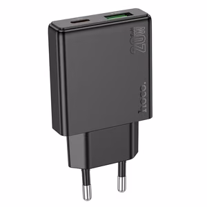 Phone charger Hoco Slim USB A + USB C QC3.0 PD 3A 20W N38 black