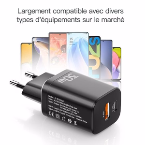Lādētājs Essager Journey melns 30W (PD / QC3.0)