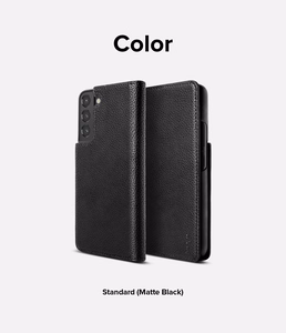 Ringke Folio Signature atverams ādas apvalks Samsung Galaxy S22 + (S22 Plus) melns (FSS118R262)