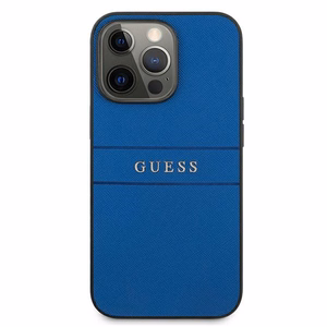 Guess Saffiano siksniņas viedtālruņa apvalks iPhone 13 Pro Max 6.7" - zils