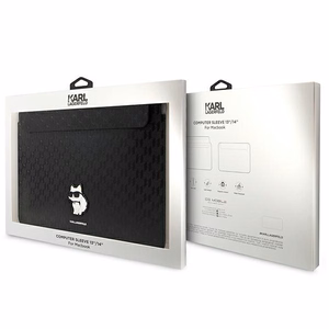 Karl Lagerfeld Saffiano Monogramma Choupette apvalks 14" klēpjdatoram - melns