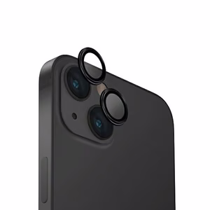 Uniq Optix Glass алюминиевая защита объектива камеры для iPhone 15 / 15 Plus с аппликатором - черная