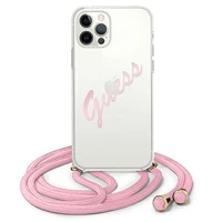 Guess Script Vintage iPhone 12 Pro Max 6.7" apvalks - rozā