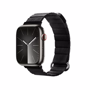 Crong Eclipse magnētiska ekoādas siksniņa Apple Watch 44 / 45 / 46 / 49 mm, melna