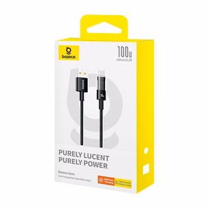Baseus Gem USB-A uz USB-C ātras uzlādes kabelis 1 m, 100W, melns