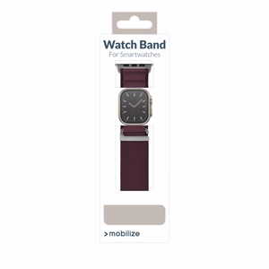 Mobilize neilona pulksteņa siksniņa - Alpine - titāna savienotājs - Apple 38/40/41mm - bordo