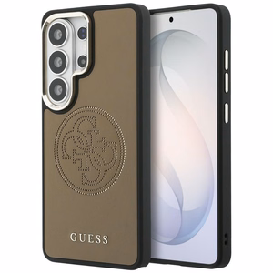 Guess maciņš Perforated Logo MagSafe priekš Samsung Galaxy S26 Ultra brūns