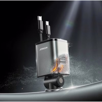 Automašīnas lādētājs Joyroom "JR-CCL05" melns 30W (1xPD / 1xQC3.0) + "Lightning" un "Type-C" kabelis