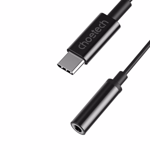 Adapteris Choetech AUX003 USB-C uz 3.5mm audio ligzdas adapteris (melns)