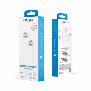 Forever vadu austiņas EP-02 USB-C baltas
