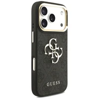 GUESS viedtālruņa apvalks IPHONE 17 Pro (PU W/ Big 4G Classic & Big Strap Metal Buttons) melns