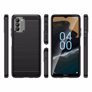 Carbon apvalks viedtālrunim Nokia G400 elastīgs silikona oglekļa apvalks melns