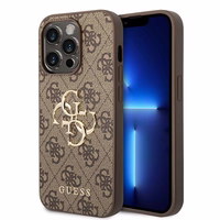 Guess GUHCP15X4GMGBR iPhone 15 Pro Max 6.7" brūns/brūns cietais apvalks 4G Liels Metal Logo