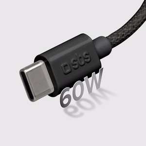 SBS TECABLETISSUETCK USB-C - USB-C 1,5 m 60W pīts kabelis - melns