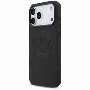 Mercedes Ādas Vintage Logo Magnētiskais Viedtālruņa apvalks iPhone 17 Pro Max - Melns