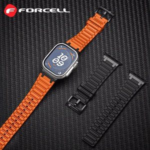 Ремешок для Apple Watch Forcell F-Design FA06 силикон с отверстиями 42 / 44 / 45 / 49 мм оранжевый