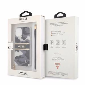Guess GUHCP13MKCABBK iPhone 13 6.1" чёрный/чёрный жёсткий чехол Camo Strap Collection
